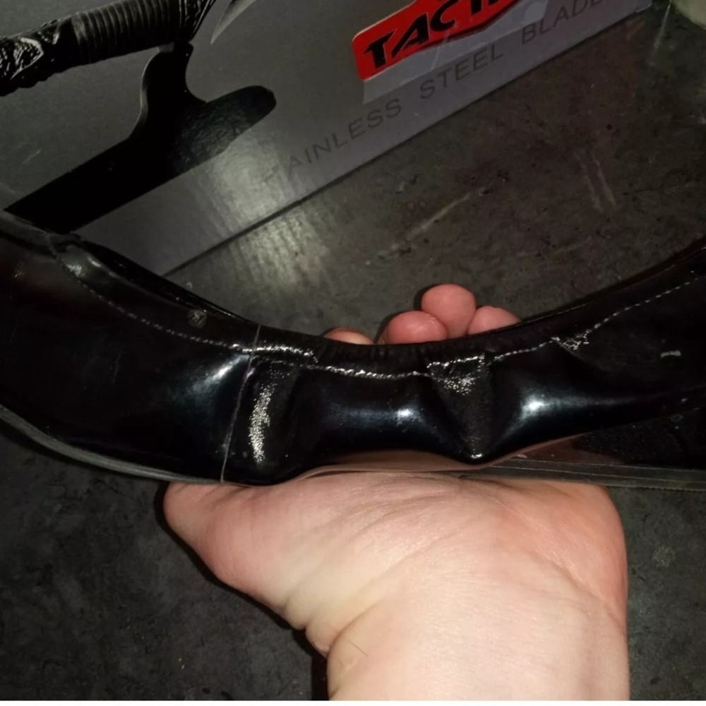 Jessica Simpson Size 10 Black Vinyl Flats *Light Use* - Picture 12 of 12